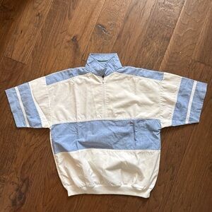 Deceptions by DSI Blue and White Half-Zip Shirt vintage